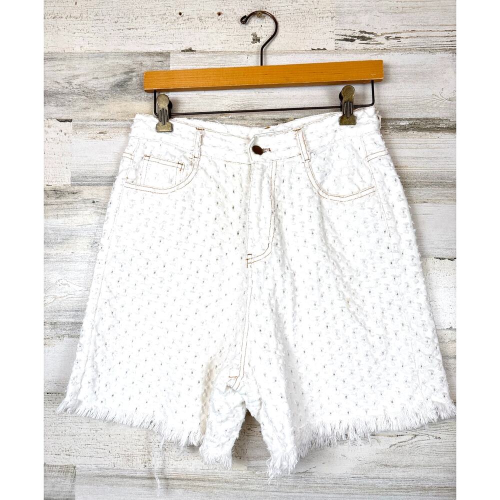 Sage The Label Womens M White Eyelet Bermuda Shorts Boho Chic Casual Summer